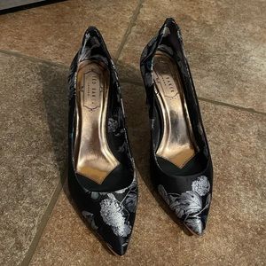 Ted Baker Black Floral Heels